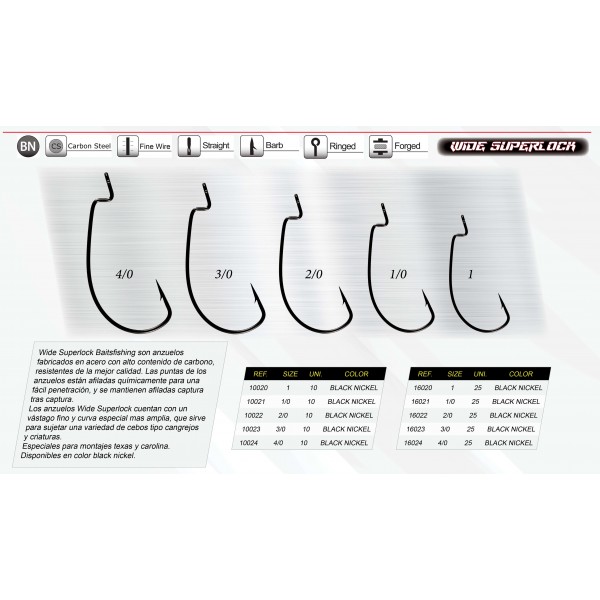 Anzuelos Wide Superlock Worm 10022