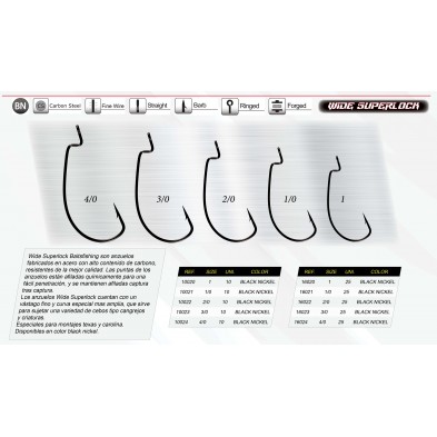 Anzuelos Wide Superlock Worm 10022
