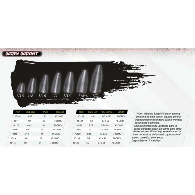 Plomos de pesca Worm Weight 10116