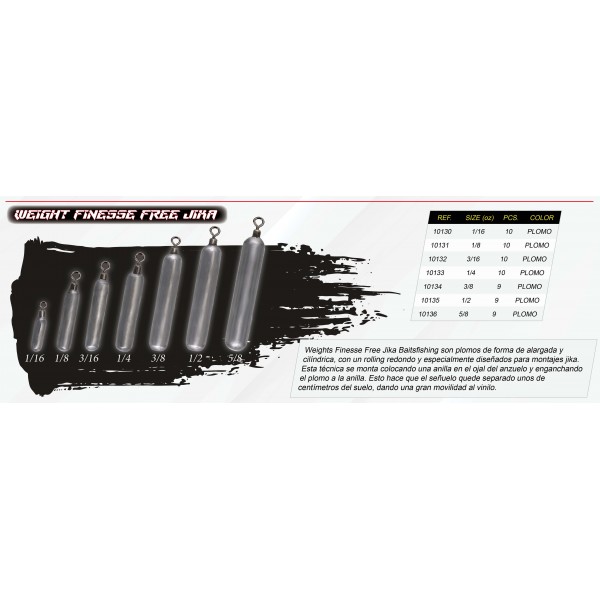 Plomos de pesca weight finesse free jika 10136