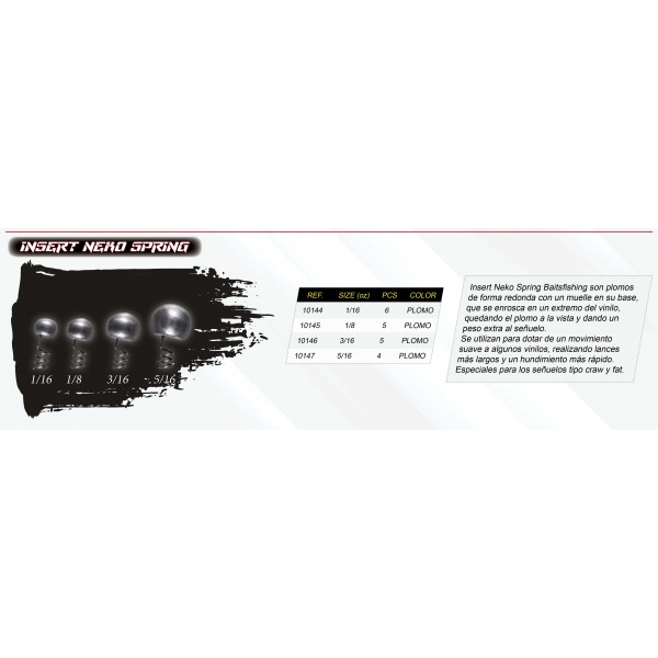 Plomos de pesca Insert Neko Spring BaitsFishing 10146