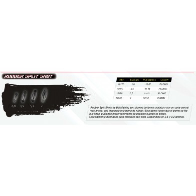 Plomos de pesca Rubber Split Shot BaitsFishing 10177