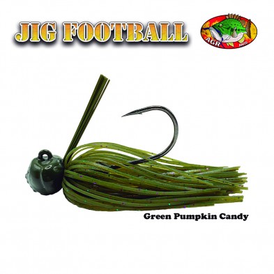 Señuelo de pesca Football Jig 3/8oz Green Pumpkin Candy